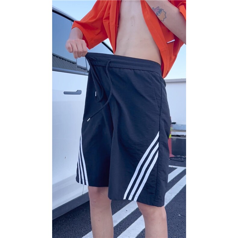 INS夏季新款冰丝条纹百搭速干宽松五分裤B315-K24185-特p25控48,男装牛仔裤,电商B315