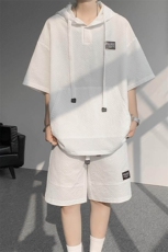特批P50无差价夏季大口袋连帽泡泡纱时尚大码两件套套装男TZ5570，男装休闲套装，电商A001-1