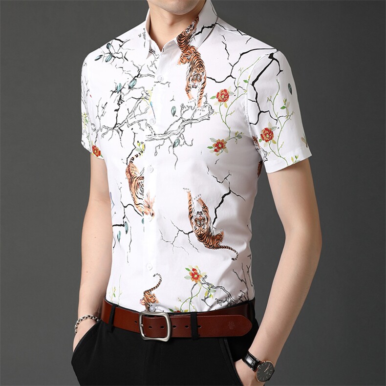 C68802021年夏季新款男式短袖衬衫男商务休闲高端男装,男装衬衫,电商B360