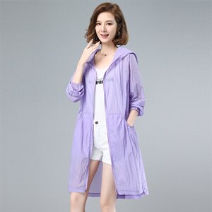 防晒衣女中长款2021年夏季新款韩版洋气薄款百搭长袖防晒服衫外套图片
