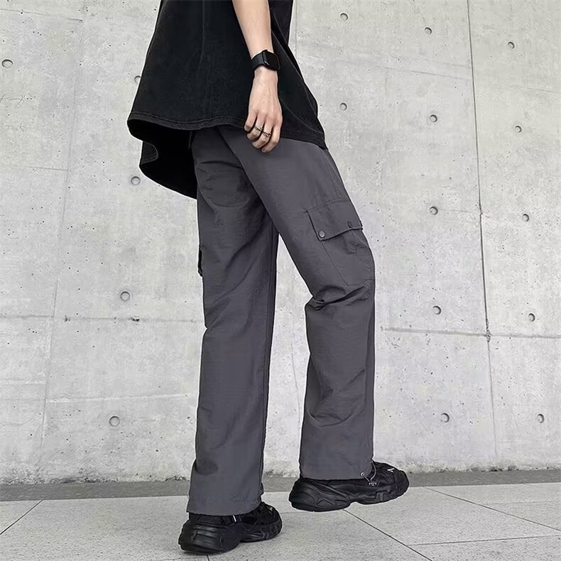 复古美式绿色工装裤女夏显瘦宽松夏季薄款休闲裤A936P40,男装休闲裤,星座1116-2