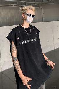 洗水做旧无袖T恤 美式夏季坎肩 男装背心/马甲XZ514-2-202435-P58图片