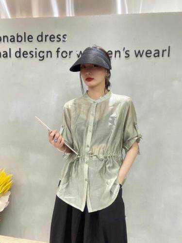 天丝衬衣，女装，独上素帛