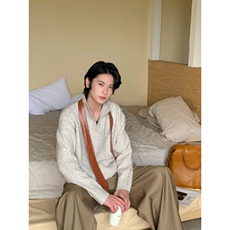 网图现货美式复古麻花毛衣男款秋冬慵懒风针织衫内搭长袖特P53，男装针织衫/毛衣，电商C306-1