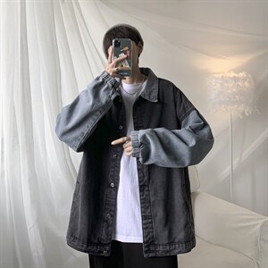 秋季青少年拼接牛仔外套男士街头休闲工装夹克A161-2-JK8861-P55-图片