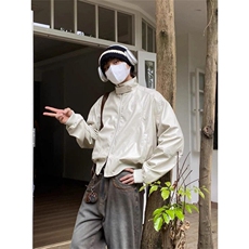 网络图现货高级立领垫肩短款皮衣外套夹克RW48-P75，男装夹克，星座1005-4