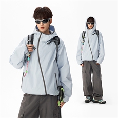 防水冲锋衣夹克宽松工装连帽户外登山服男女款C61320-TP4589，男装夹克，电商A102