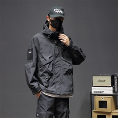 8XL-M特大码冲锋衣防水宽松工装风男夹克外套JK1306P90控118，男装夹克，电商D206-1