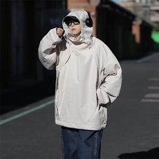 美式机能冲锋衣潮赛博朋克半高领外套男情侣连帽夹克秋J7264-P55，男装夹克，星座1008-1