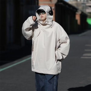 美式机能冲锋衣潮赛博朋克半高领外套男情侣连帽夹克秋J7264-P55图片
