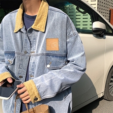 春装宽松韩版上衣百搭灯芯绒潮流工装新款拼接ins夹克W434-P62，男装夹克，星座512-2