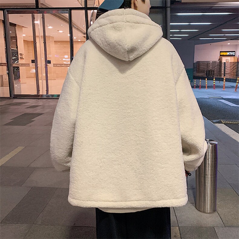 港风羊羔毛棉衣男休闲宽松棉服男卫衣潮外套XZ102A-4-MY12-P120,男装棉衣,星座211-2