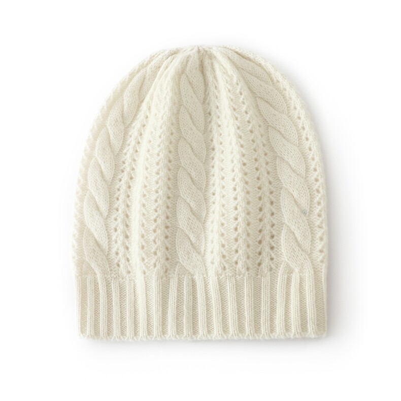 时尚保暖羊毛针织帽秋冬必备轻盈镂空设计经典百搭款，帽子，品卓羊绒