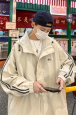 JK6001/P60秋装港风撞色连帽夹克男女宽松大码外套上衣男，男装夹克，电商A141