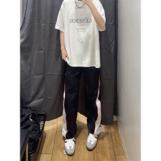 美式高街hiphop速干拼接运动微喇休闲裤货号K2315P45，男装休闲裤，电商A063