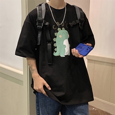 @港风情侣夏季T恤潮流半袖打底衫五分短袖宽松上衣T149-P25控38，男装T恤，星座216(原A116)