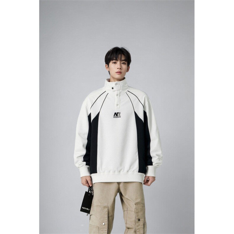 特50控88美式50棉卫衣男无影墙刺绣立领潮牌青少年休闲外套XW410，男装卫衣，电商B370