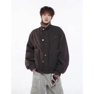 1506/QM8050/P106复古做旧座山雕加厚棉服图片