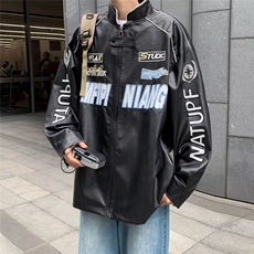 青春流行男春季夹克文艺潮外套PU皮刺绣双层W9214P68，男装夹克，星座1116-2