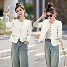 新中式国风提花外套女2025早春新款小香风小个子短款唐装名媛上衣，女装短外套，艾仟回(原伊仟回)