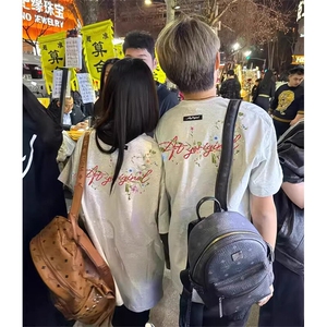 万针全刺绣工艺抖音得物高品质260克重磅纯棉双纱美式高街短袖T恤图片