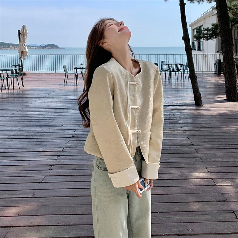 2024秋装新款女装短外套时尚百搭显瘦长袖上衣气质优雅小香风外套，女装短外套，灵力轩