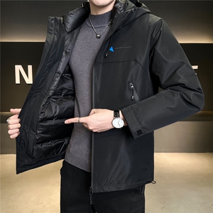 26013-L-4XL-P225-标50绒三合一可拆卸内胆店主风印花羽绒服男图片