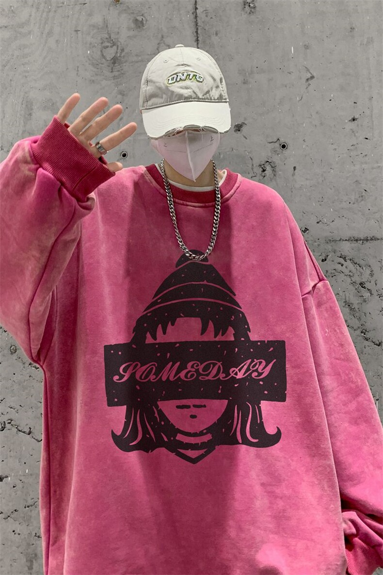 22新款秋复古美式水洗做旧宽松连帽男女中性卫衣301B-JB7900-P58,男装卫衣,星座301B