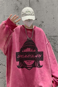 22新款秋复古美式水洗做旧宽松连帽男女中性卫衣301B-JB7900-P58图片