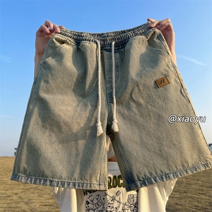 XZ616 夏季新款麻绳贴标牛仔裤休闲短裤 TY815 P45控58图片