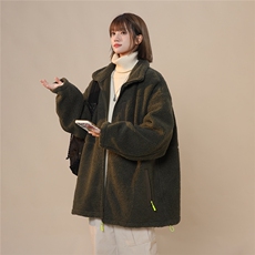 2024冬季简约撞色拉链口袋羊羔毛外套棉服M2064特P80，男装棉衣，电商A148-1