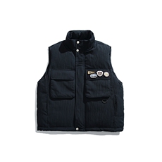 2025冬季新款男日系潮牌立领白鸭绒羽绒服加厚马甲棉衣YR70-F199，男装羽绒服，电商A101（原外27）