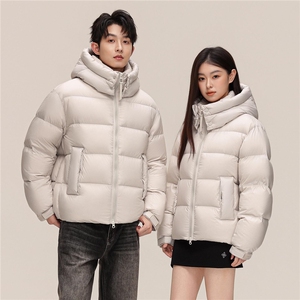 冬装新款90%白鸭绒羽绒服情侣短款面包服宽松连帽外套DB188-P350图片