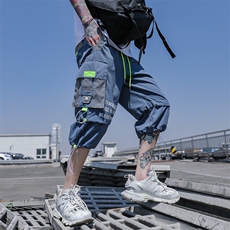 2021夏季新款潮牌工装裤男士潮流个性插色七分裤A438-C3005-P45，男装休闲裤，电商A438