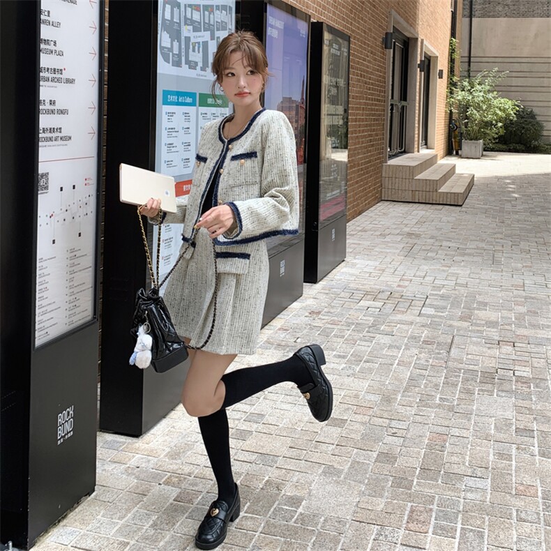 小香风外套短裙两件套女春季2025设计感高级感小个子套装,女装套装/套裙,慧尚依恋