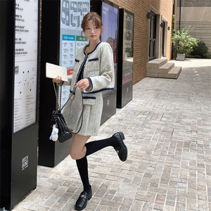 小香风外套短裙两件套女春季2025设计感高级感小个子套装图片