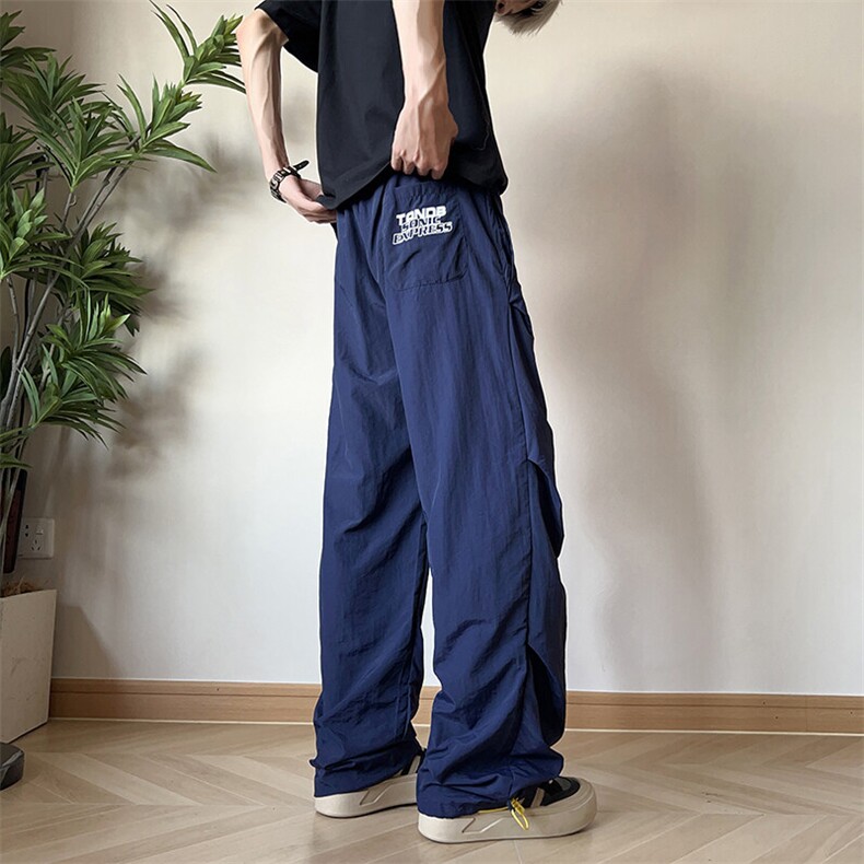 复古美式阔腿休闲裤男潮牌高级感工装裤户外褶皱设计伞兵裤，男装工装外套，星座410-6（原星座1304-1）