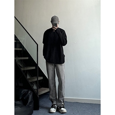 裤口拉链美式高街vibe牛仔裤设计感，男装牛仔裤，星座310A-4