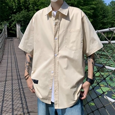 日系复古帅气衬衫男短袖夏季薄款青少年工装衬衣P32，男装衬衫，星座1116-2