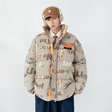 日系白墙2024冬新款立领面包服棉衣外套男MY003-P135控150，男装棉衣，星座914-3