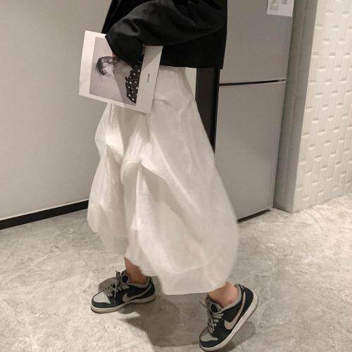 褶皱半身裙，女装半身裙，XTZ style