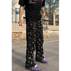 2026美式高街伞兵工装漆点长裤子痞帅高级感牛仔裤K71176-P50网图，男装牛仔裤，电商B245