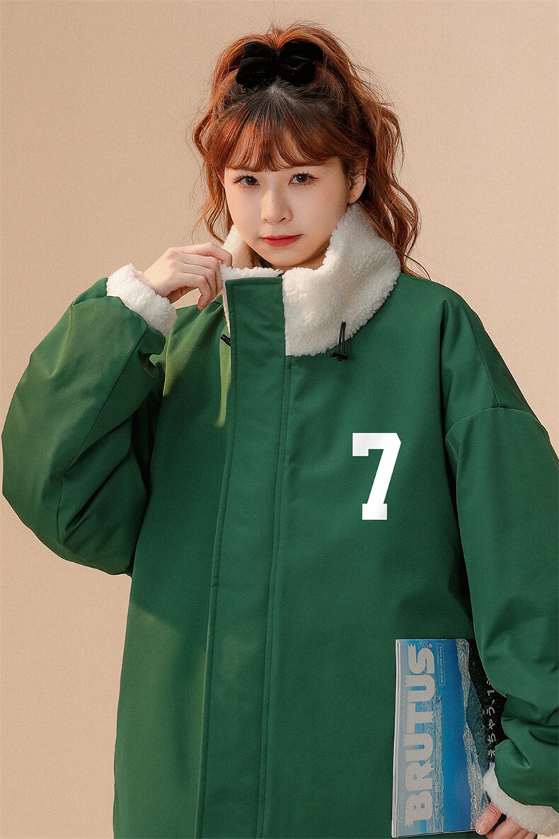 中性22冬季新品双面穿羊羔毛拼接设计立领棉衣外套MY226P135K168,男装棉衣,A247A