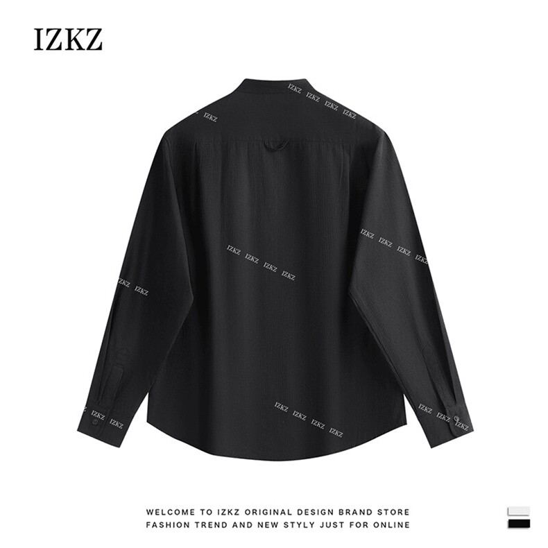网图慎用~白哲同款春夏立领衬衫原版品质T7717/P55,男装衬衫,电商B331