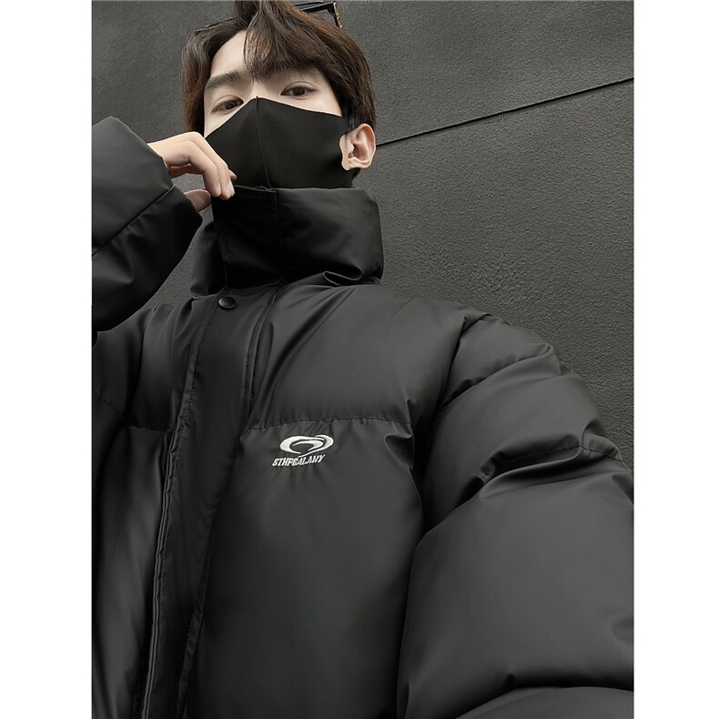 冬装新品港风PU软皮棉服刺绣logo棉衣休闲加厚外套男G1103P128,男装棉衣,电商A339