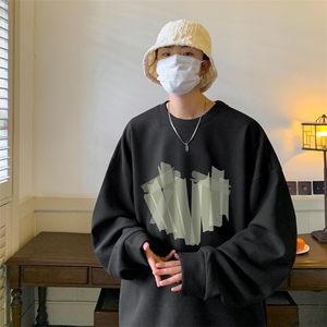 华夫格！秋季上衣男圆领华夫格卫衣男大码长袖t恤男HY57-P30图片