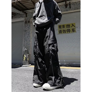 休闲裤男女韩版潮流高街帅百搭拼色阔腿2024秋冬ins长裤K5745-P53图片