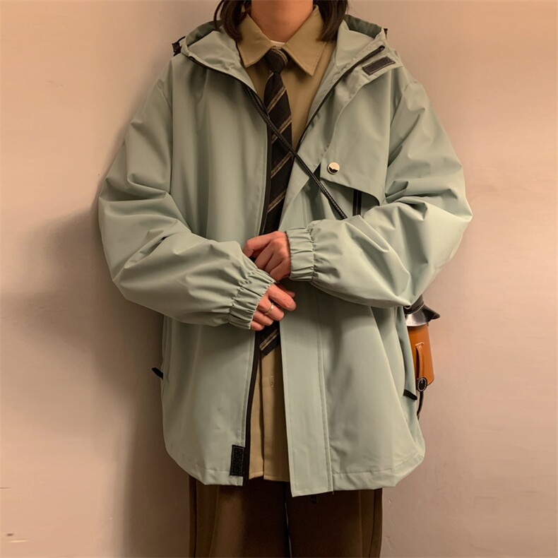 新款连帽冲锋衣夹克男港风潮流宽松休闲外套JK2302-P68图片