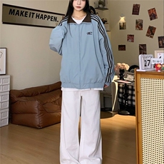美式复古棒球服外套春秋款时尚小众宽松百搭双面穿薄款情侣款夹克，男装夹克，星座516A