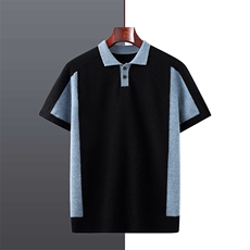 2025年夏季时尚都市常规款短袖显瘦POLO领短袖，男装T恤，牧绒家园